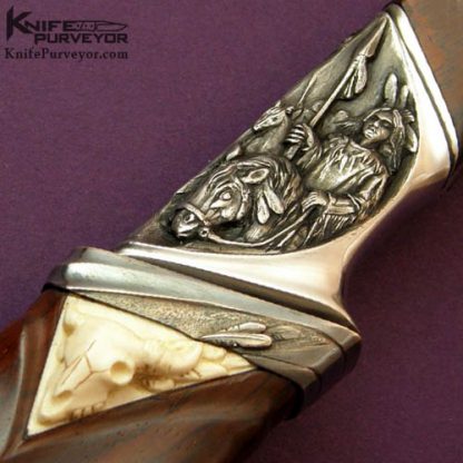 Arpad Bojtos Custom Knife "Indian Buffalo Hunter" Featured in Dr. David Darom's "Art and Design in Modern Custom Fixed Blade Knives" Semi Integral - Image 3