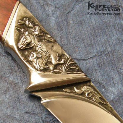 Arpad Bojtos Custom Knife "Indian Buffalo Hunter" Featured in Dr. David Darom's "Art and Design in Modern Custom Fixed Blade Knives" Semi Integral - Image 4