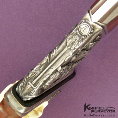 Arpad Bojtos Custom Knife "Indian Buffalo Hunter" Featured in Dr. David Darom's "Art and Design in Modern Custom Fixed Blade Knives" Semi Integral - Image 5