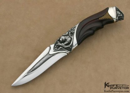 Arpad Bojtos Custom Art Knife Carved Semi Integral "The Rain Forest"