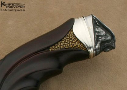 Arpad Bojtos Custom Art Knife Carved Semi Integral "The Rain Forest" - Image 3