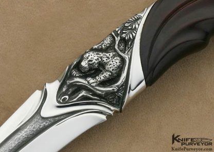 Arpad Bojtos Custom Art Knife Carved Semi Integral "The Rain Forest" - Image 2