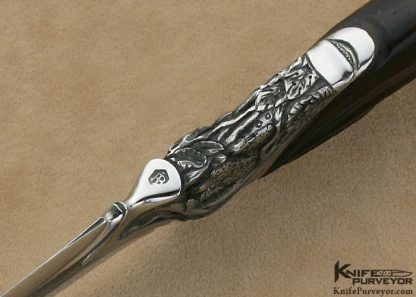 Arpad Bojtos Custom Art Knife Carved Semi Integral "The Rain Forest" - Image 11