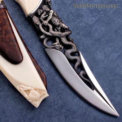 Arpad Bojtos Custom Knife "Hercules and Hydra" Fixed Blade - Image 3