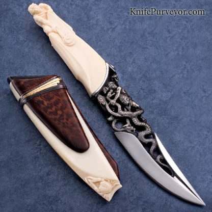 Arpad Bojtos Custom Knife "Hercules and Hydra" Fixed Blade