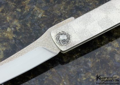 Japanese Higo No Kami Custom Knife Textured Metal Friction Folder - Image 2