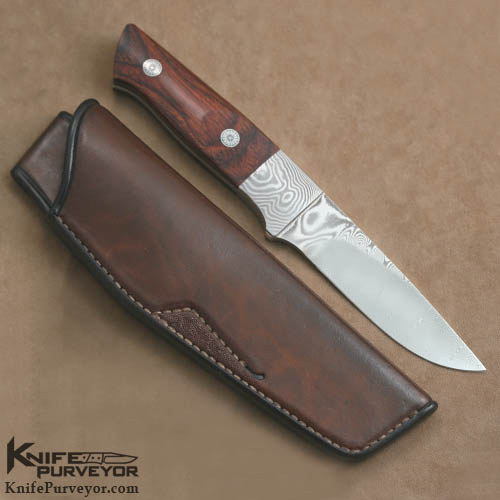 Asprey Custom Knife Damascus & Iron Wood Engraved Drop Point Hunter - Image 3