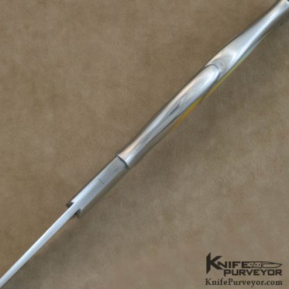 Bailey Bradshaw Custom Knife Scultpted Steel & Gold Lip Pearl Self Lock - Image 4