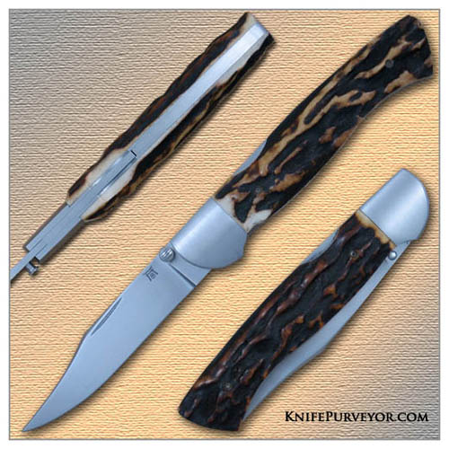 Bailey Bradshaw Custom Knife Premium Stag Lockback Folder Knife Purveyor