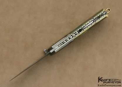 Barry Davis Custom Knife Sole Authorship Damascus with 18Kt Gold Pins & Toothpick Lockback - Image 5