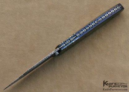 Barry Gallagher Custom Knife Blacklip Pearl & Sole Authorship Damascus Linerlock - Image 4