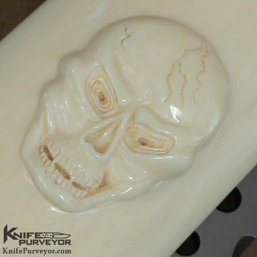 Gene Baskett Custom Knife Carved Pre-Ban Ivory Colt 45 Pistol Grips Lockback - Image 5