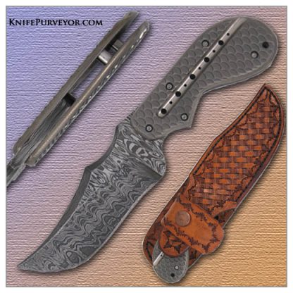 Todd Begg's Custom Knife: Dragon Scaled Titanium Handle Tactical Fixed Blade with a Devin Thomas Damascus