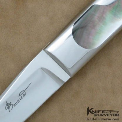 Charles Bennica Custom Knife Blacklip Pearl Folder - Image 2
