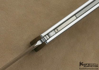 Collaboration Between Charly Bennica & Emanuel Esposito Custom Knife Mosiac Tiled Blacklip Tahitian Pearl Shells with 24Kt Gold Dots Inlaid Lockback Dagger - Image 8