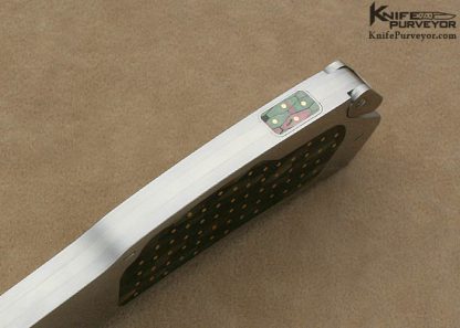 Collaboration Between Charly Bennica & Emanuel Esposito Custom Knife Mosiac Tiled Blacklip Tahitian Pearl Shells with 24Kt Gold Dots Inlaid Lockback Dagger - Image 6