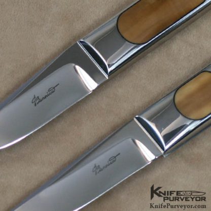 Charles Bennica Custom Knives Fixed Blade & Folder Matched Set - Image 3
