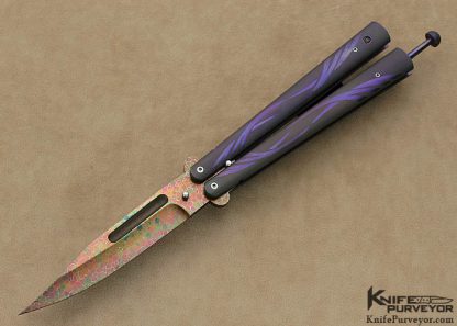 Bertie Rietveld Custom Knives Dragonskin Damascus & Titanium Balisong