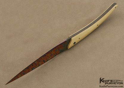 Bertie Rietveld Custom Knife Blued Sole Authorship "Dragon Skin" Damascus  "Twiggy" - Image 5