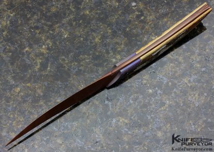 Bertie Rietveld Custom Knife  Siberian Mammoth Bark with Starburst Titanium Bolster - Image 5