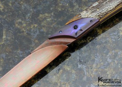 Bertie Rietveld Custom Knife  Siberian Mammoth Bark with Starburst Titanium Bolster - Image 2