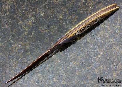 Bertie Rietveld Custom Knife  Siberian Mammoth Bark with Starburst Titanium Bolster - Image 4