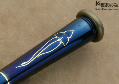 Bertie Rietveld Custom Knife Sole Authorship Damascus  Titanium "Lotus" Dagger - Image 3