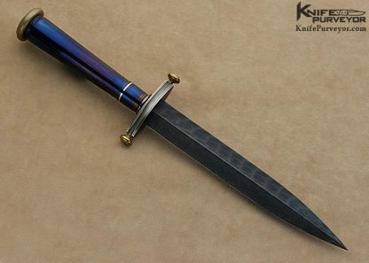 Bertie Rietveld Custom Knife Sole Authorship Damascus  Titanium "Lotus" Dagger - Image 5