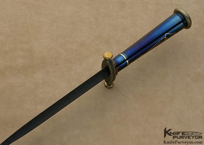 Bertie Rietveld Custom Knife Sole Authorship Damascus  Titanium "Lotus" Dagger - Image 6