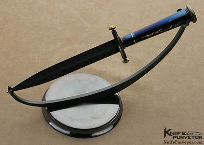 Bertie Rietveld Custom Knife Sole Authorship Damascus  Titanium "Lotus" Dagger - Image 4