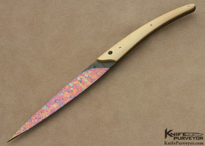 Bertie Rietveld Custom Knife Blued Sole Authorship "Dragon Skin" Damascus  "Twiggy"
