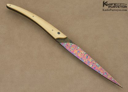 Bertie Rietveld Custom Knife Blued Sole Authorship "Dragon Skin" Damascus  "Twiggy" - Image 3