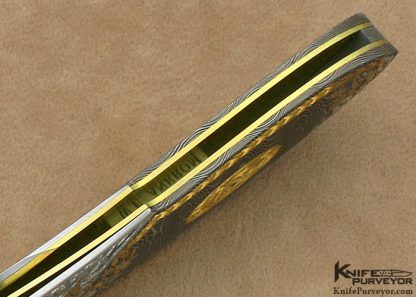 Bill Ankrom Custom Knife Damascus Linerlock Engraved by Gil Rudolph - Image 10