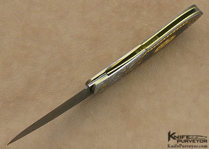 Bill Ankrom Custom Knife Damascus Linerlock Engraved by Gil Rudolph - Image 9