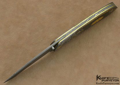 Bill Ankrom Custom Knife Damascus Linerlock Engraved by Gil Rudolph - Image 8