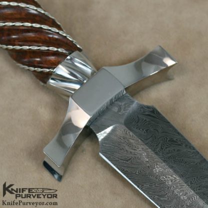 W.C. Johnson Custom Knives Fluted Snakewood & Damascus Dagger - Image 3