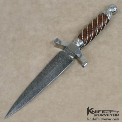 W.C. Johnson Custom Knives Fluted Snakewood & Damascus Dagger