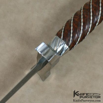 W.C. Johnson Custom Knives Fluted Snakewood & Damascus Dagger - Image 2