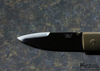 Bill King Custom Knife Gold Lip Pearl & Titanium Linerlock - Image 3