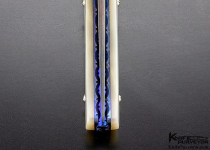 Bill King Custom Knife Blued Titanium and Mother of Pearl Linerlock - Image 8