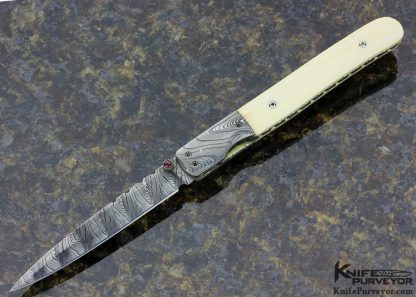 Bill King Custom Knife Damascus & Phenoic Linerlock