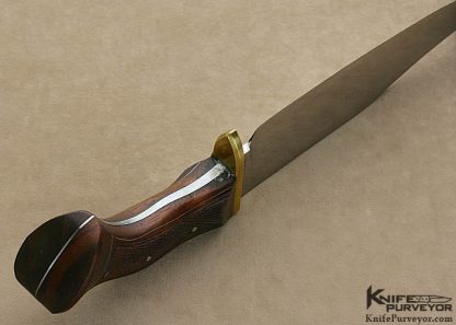 Bill Moran Custom Knife Silver Wire Inlaid Hand Checkered Walnut Bowie Deluxe - Image 8