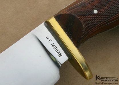 Bill Moran Custom Knife Silver Wire Inlaid Hand Checkered Walnut Bowie Deluxe - Image 2