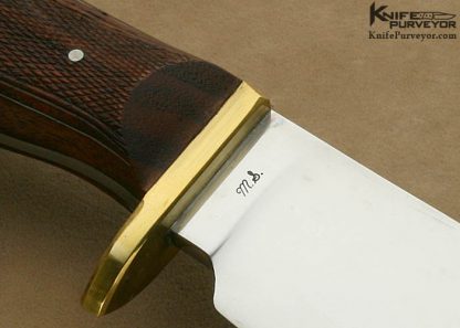 Bill Moran Custom Knife Silver Wire Inlaid Hand Checkered Walnut Bowie Deluxe - Image 6