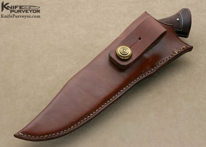 Bill Moran Custom Knife Silver Wire Inlaid Hand Checkered Walnut Bowie Deluxe - Image 4
