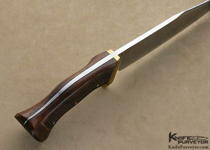 Bill Moran Custom Knife Silver Wire Inlaid Hand Checkered Walnut Bowie Deluxe - Image 7