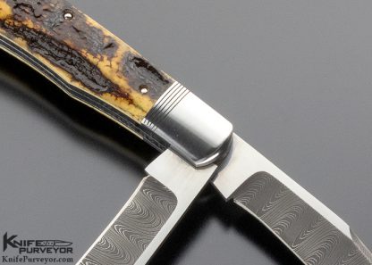 Bill Ruple Custom Knife 2 Blade Trapper Outer Mammoth Bark Slip Joint - Image 4