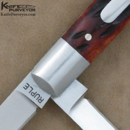 Bill Ruple Custom Knife Amber Jigged Bone Doctor's Knife - Image 2