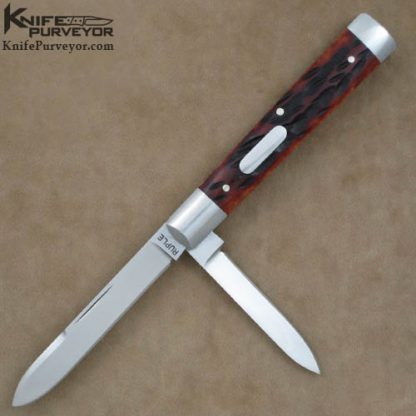 Bill Ruple Custom Knife Amber Jigged Bone Doctor's Knife