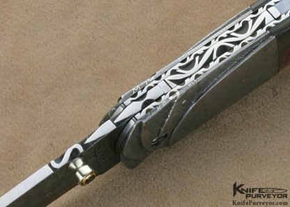 Bill Saindon Custom Knife Blacklip Tahitian Pearl Shell & Damascus Linerlock - Image 5